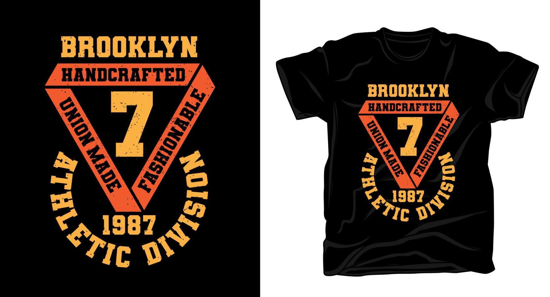 brooklyn seven atletic division typografi t-shirt design vektor