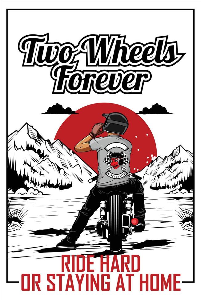 Biker Motorrad Illustration.eps vektor