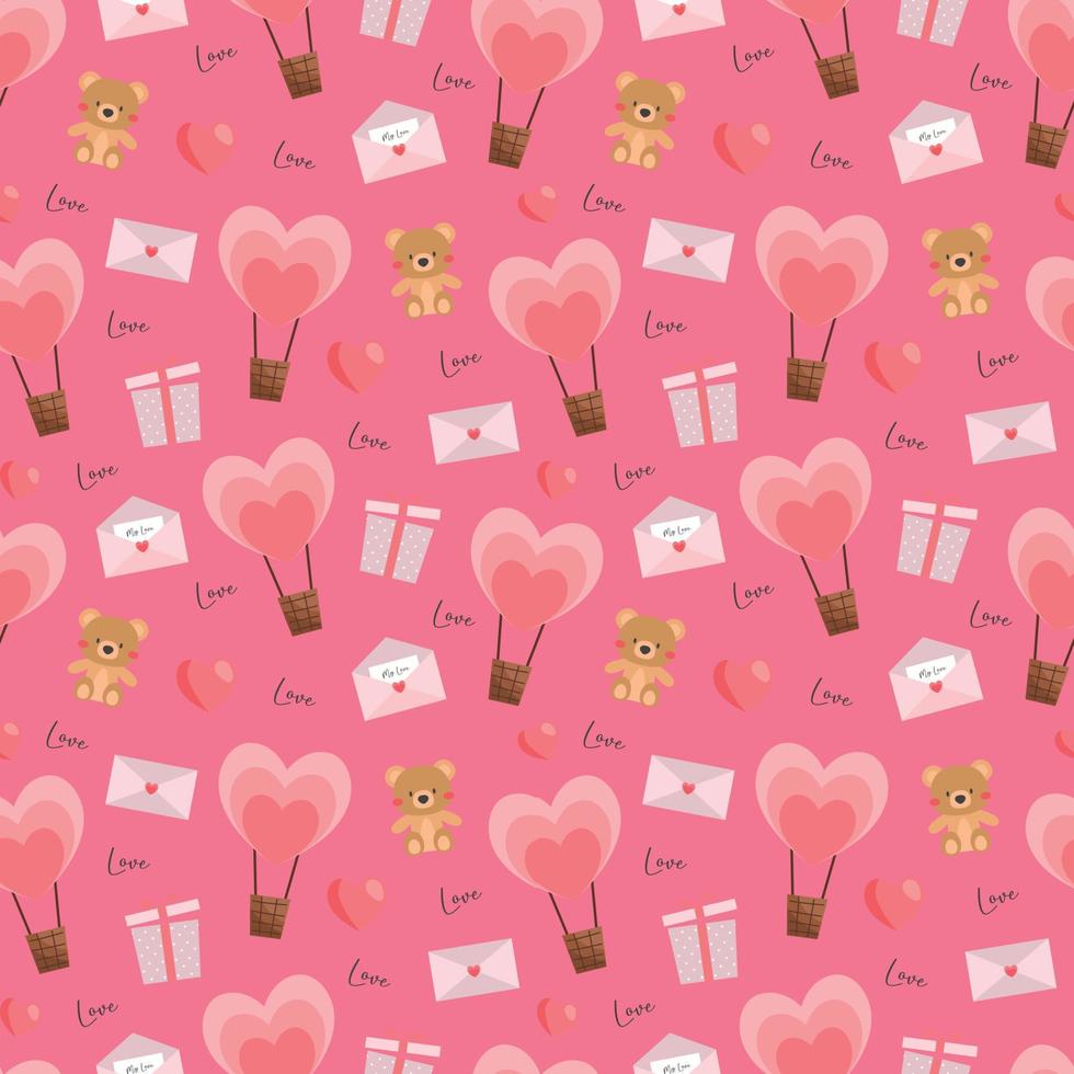 Valentinstag schönes nahtloses Musterdesign zum Dekorieren, Tapeten, Geschenkpapier, Stoff, Hintergrund usw. vektor