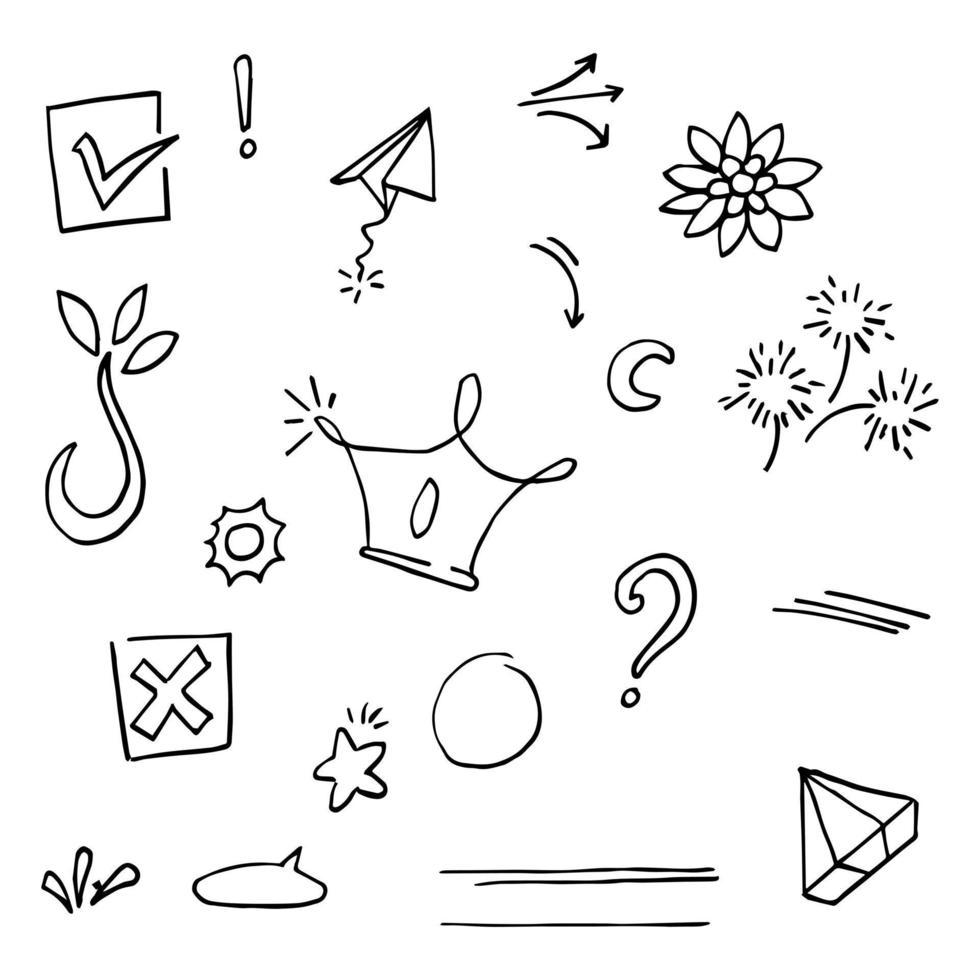Doodle-Element-Vektor-Set, für Konzeptdesign. vektor