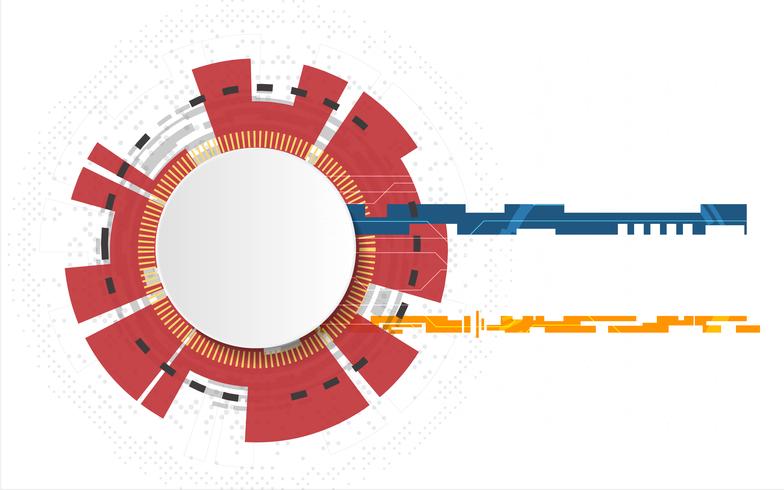 Vit teknik cirkel och datavetenskap abstrakt bakgrund med kretslinjen. Företag och anslutning. Futuristic and Industry 4.0 koncept. Internet cyber och nätverk tema. vektor