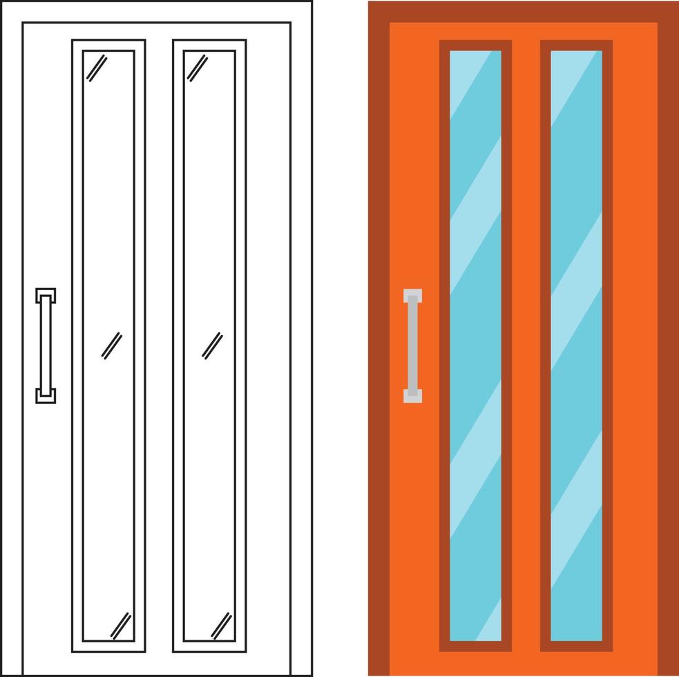 illustration vektorgrafik av en dörr framifrån lämplig för din hemdesign och hemaffischdesign på arkitektoniskt arbete vektor