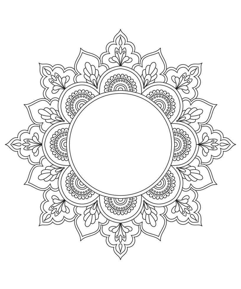 kreatives Mandala-Design und Hena-Design vektor