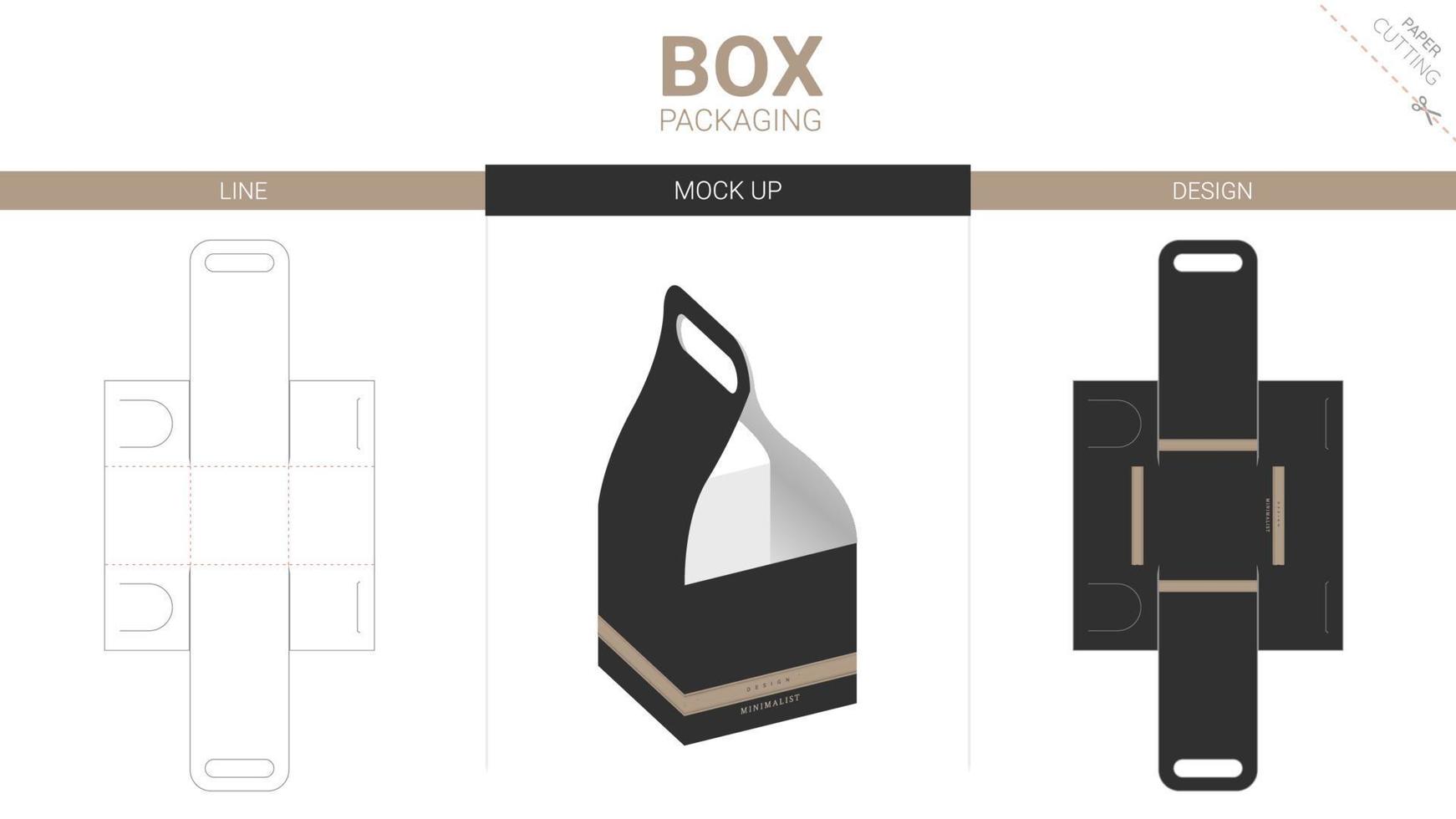 box förpackning och mockup stansad mall vektor