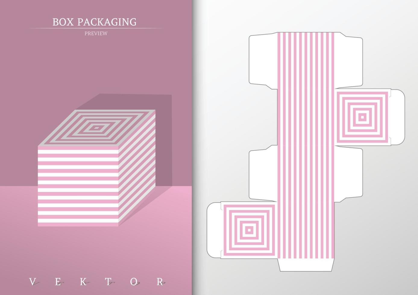 Kartonverpackung und Mockup-Stanzschablone vektor