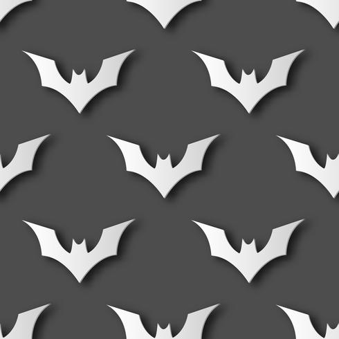 Seamless Halloween batpapper konstmönster bakgrund. Grå färg för lyckliga halloween dag dekorera kort och presentförpackning koncept. Gullig grafisk design vektor