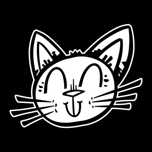 Gullig Glad Vänlig Cartoon Cat vektor