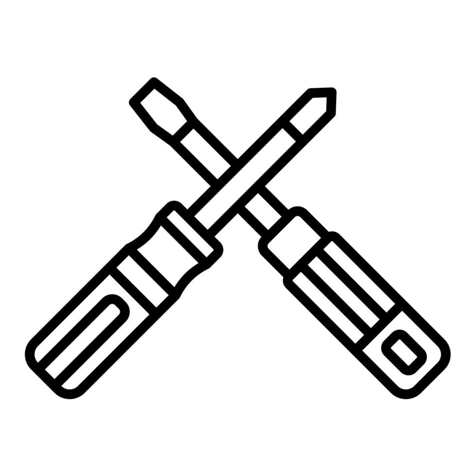 Schraubendreher-Liniensymbol vektor