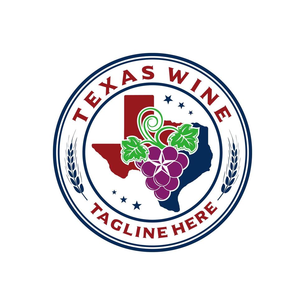 Logo-Emblem Texas-Wein vektor