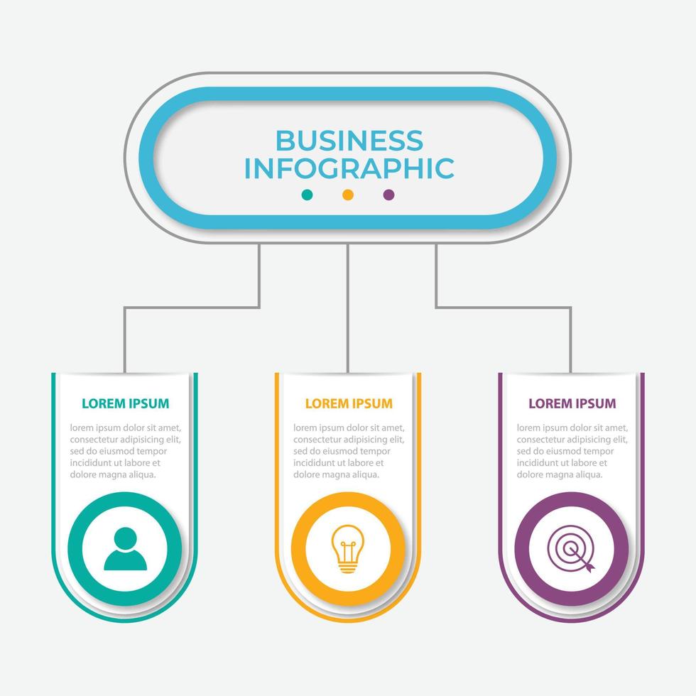 presentation business infographic mall med 3 alternativ. vektor illustration.