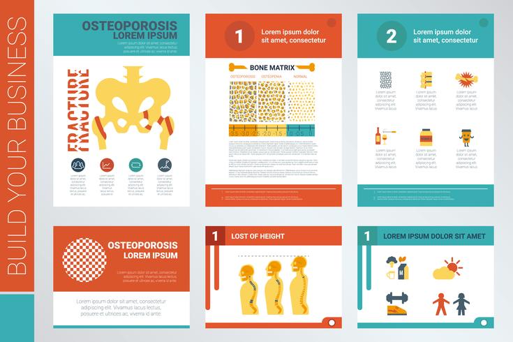 Osteoporose-Berichtsbucheinband und Präsentationsvorlage vektor