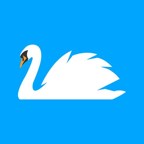 Swan Vacker vit fågel simning ikon vektor