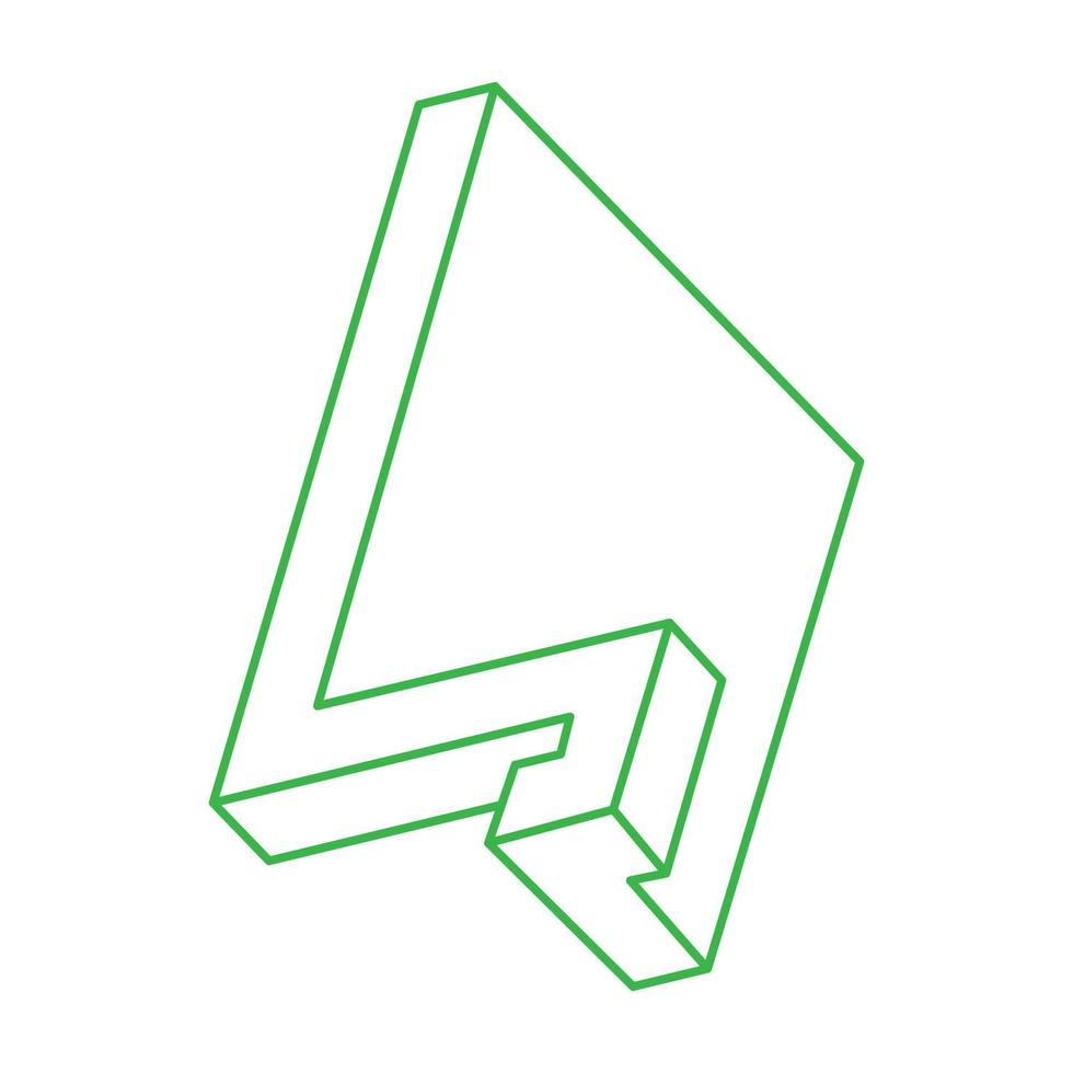 unmögliche Objekte. Formen der optischen Täuschung. 3D-Darstellung. geometrische Figuren. Logo. vektor