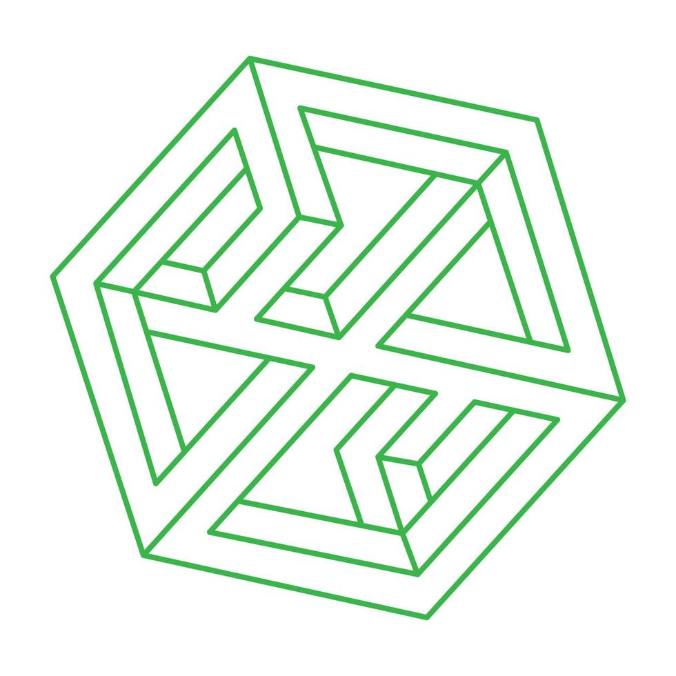 illusion former. 3d geometri objekt. optiska illusionsfigurer. helig geometri. logotyp. vektor