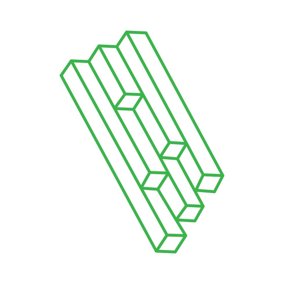 unmögliche Formen. optische Täuschung. abstrakte ewige geometrische objekte. Unmögliches endloses Umrisslogo. unmögliches Geometriesymbol auf weißem Hintergrund. optische Kunst. vektor