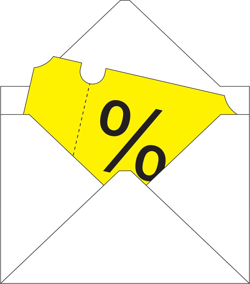 Brief mit Rabattgutschein auf weißem Hintergrund. Vektorillustration eps10 vektor
