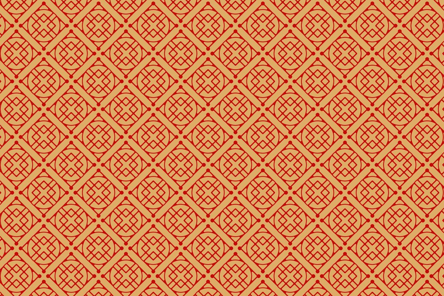 Kirschblüten-Vektormuster, traditionelles Muster, traditionelle Textur, roter und goldener Hintergrund. vektor
