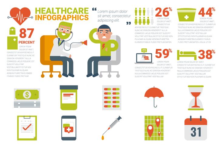 sjukvård och medicinskt infografiskt begrepp vektor