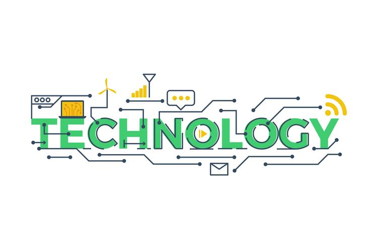 Technologie Wort Illustration vektor