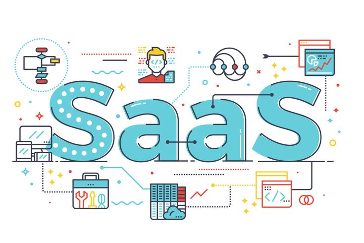 SaaS-Wortillustration vektor