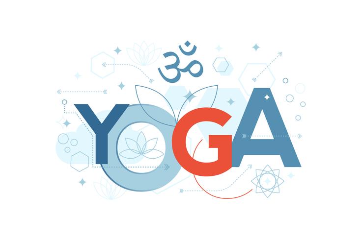 Yoga-Wort-Typografie vektor