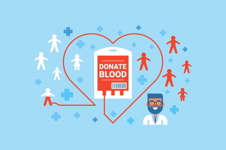 blod donation koncept vektor