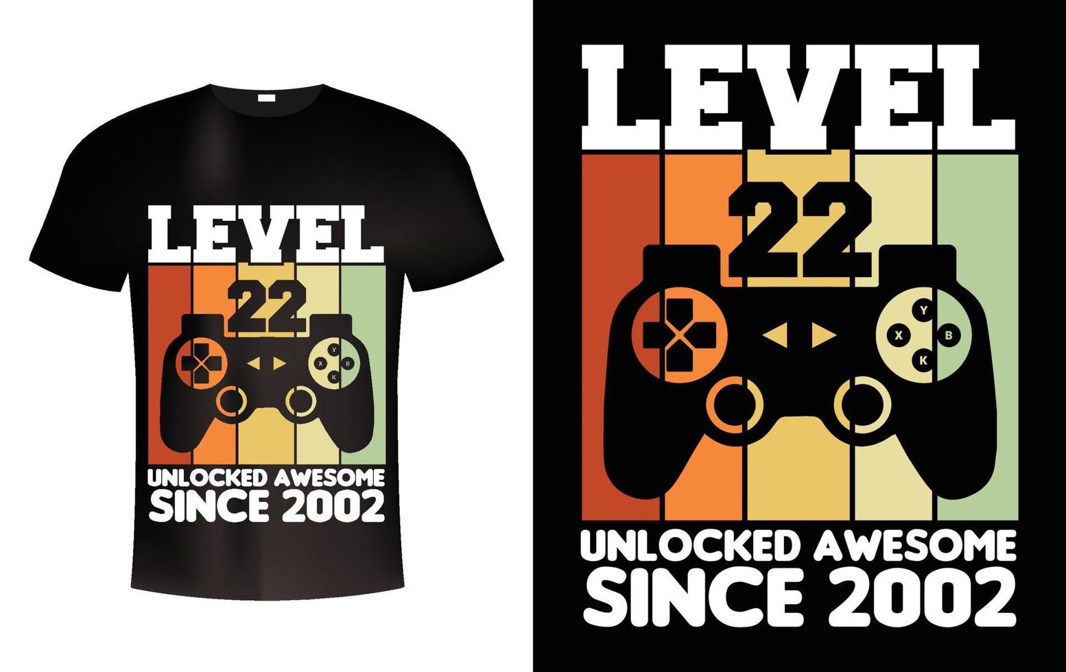 Level T-Shirt Design Gamming T-Shirt Joistick T-Shirt vektor