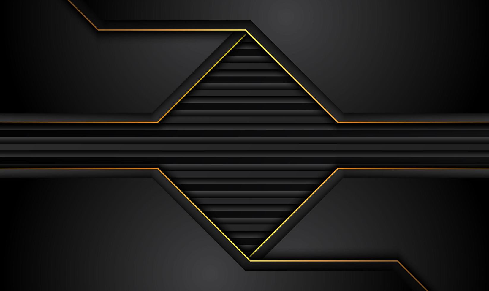 Tech-schwarzer Hintergrund mit orange-gelben Kontraststreifen. abstraktes Vektorgrafik-Broschürendesign vektor