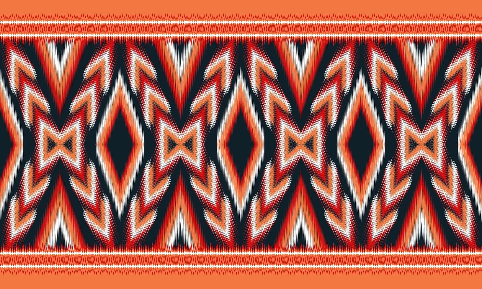 geometrisches ethnisches orientalisches Ikat-Muster traditionelles Design für Hintergrund, Teppich, Tapete, Kleidung, Verpackung, Batik, Stoff, Vektorillustration. Stickereiart. vektor