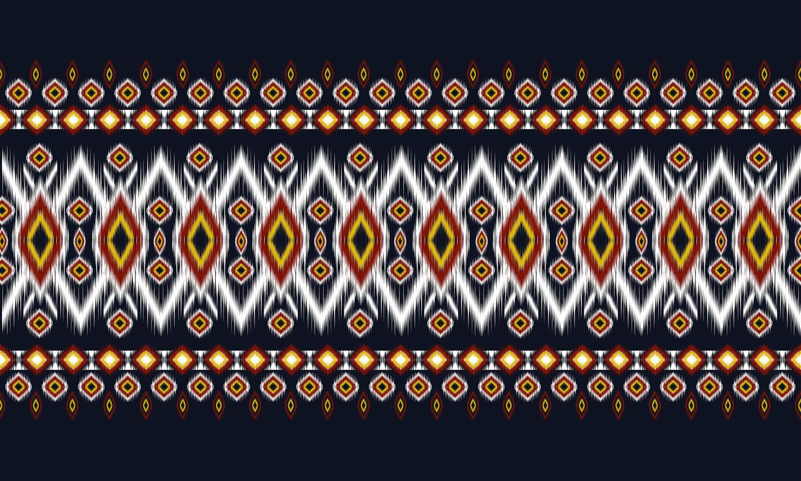 geometrisches ethnisches orientalisches Ikat-Muster traditionelles Design für Hintergrund, Teppich, Tapete, Kleidung, Verpackung, Batik, Stoff, Vektorillustration. Stickereiart. vektor