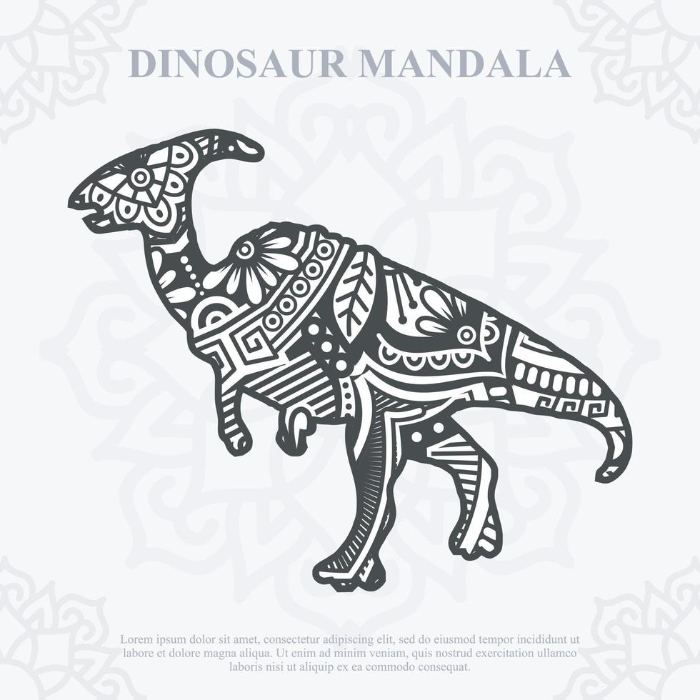 Dinosaurier-Mandala-Vektor. SVG im Boho-Stil. Folge 10 vektor