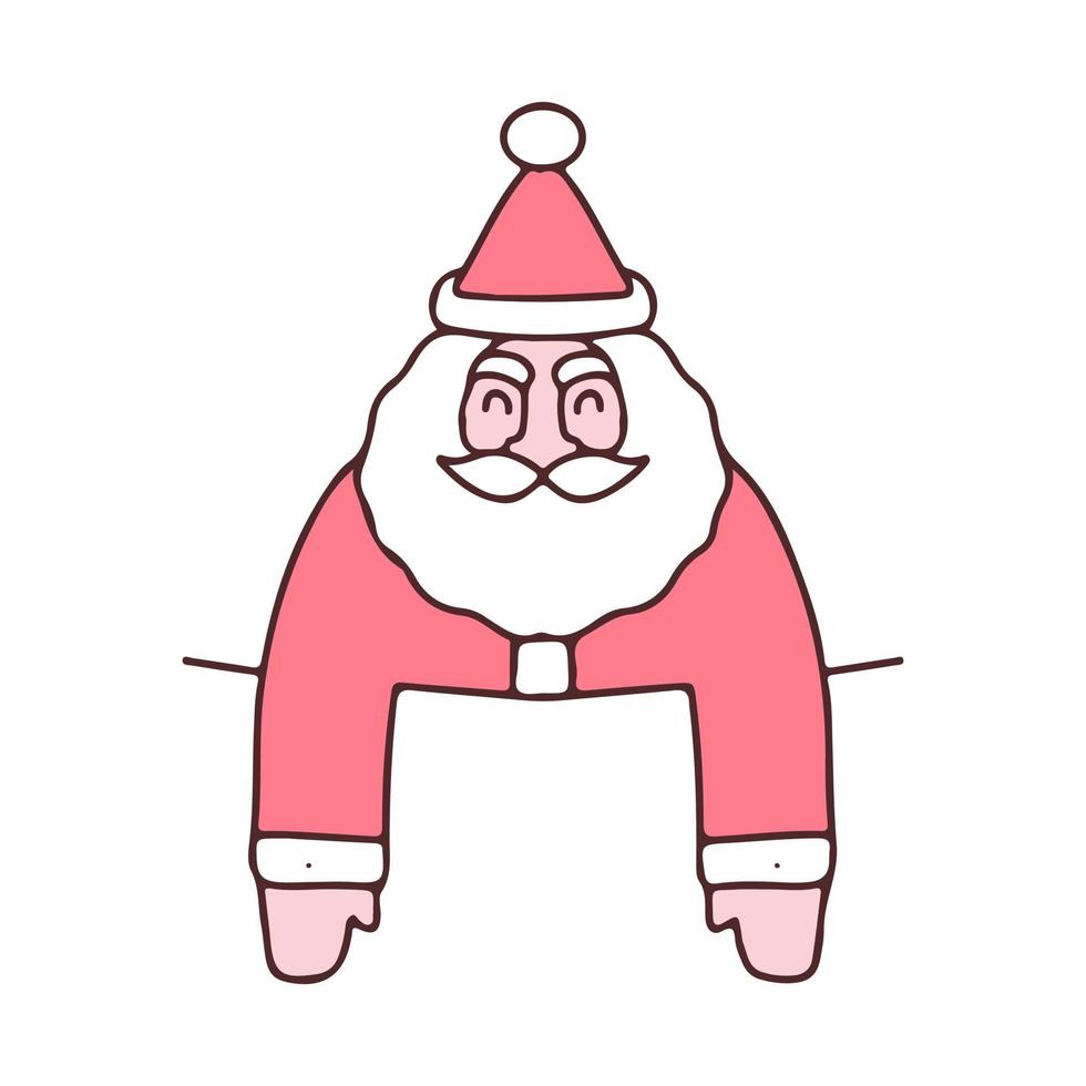 lustiger weihnachtsmann-cartoon .illustration für t-shirt, poster, logo, aufkleber oder kleiderwaren. vektor