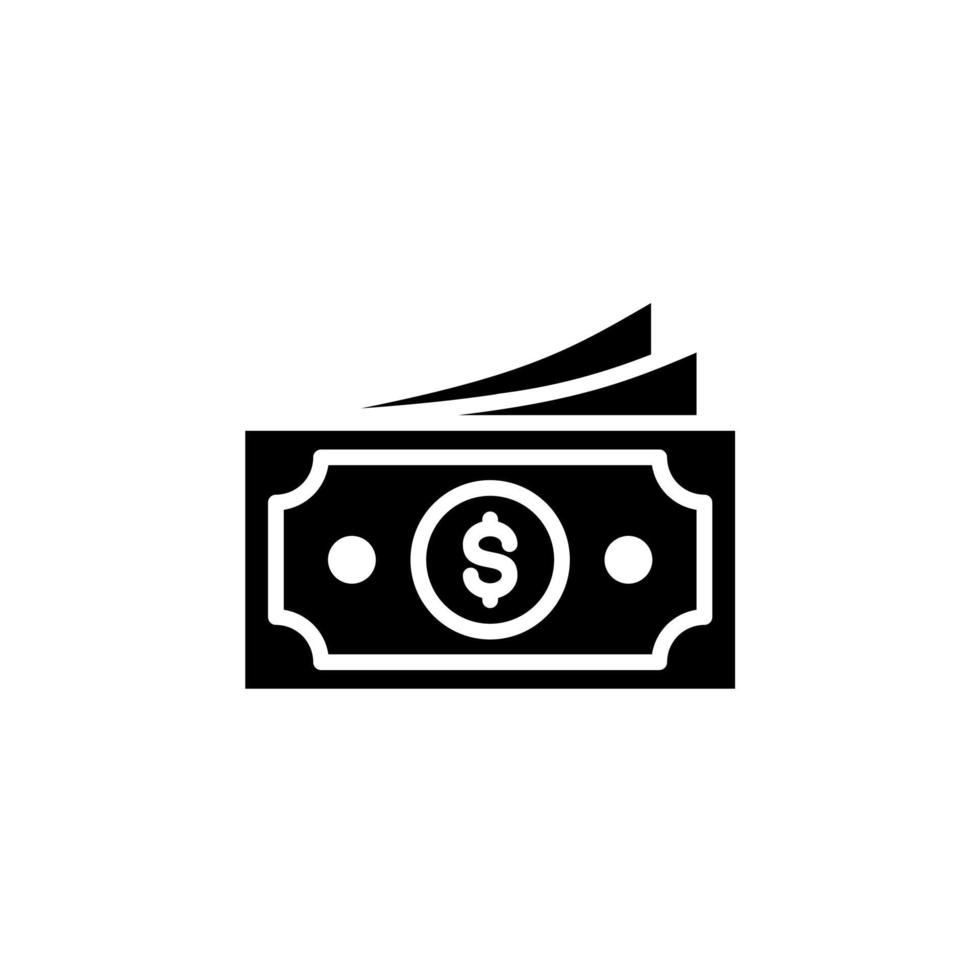 Geld, Bargeld, Reichtum, Zahlung solide Symbol Vektor Illustration Logo Vorlage. für viele Zwecke geeignet.