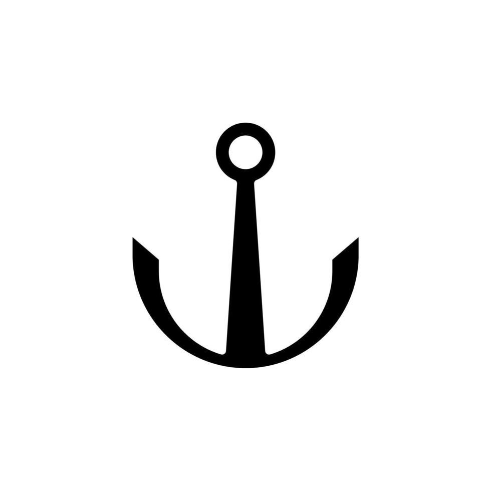 Anker, Hafen solide Symbol Vektor Illustration Logo Vorlage. für viele Zwecke geeignet.
