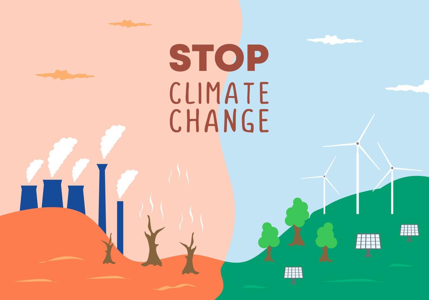 Stoppen Sie den Hintergrund des Klimawandels für die Förderung der Natur, um die Erde zu retten vektor