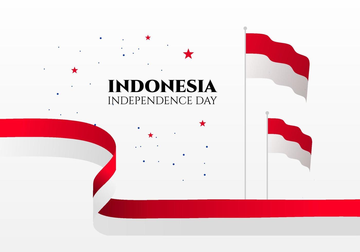 indonesischer unabhängigkeitstag zur nationalen feier am 17. august. vektor