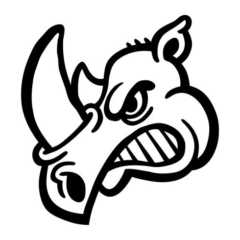 Rhino Horns Animal Cartoon-Vektor-Symbol vektor