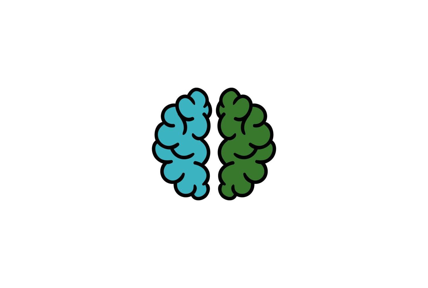 enkel minimalistisk hjärna träd växt blad logotyp design vektor
