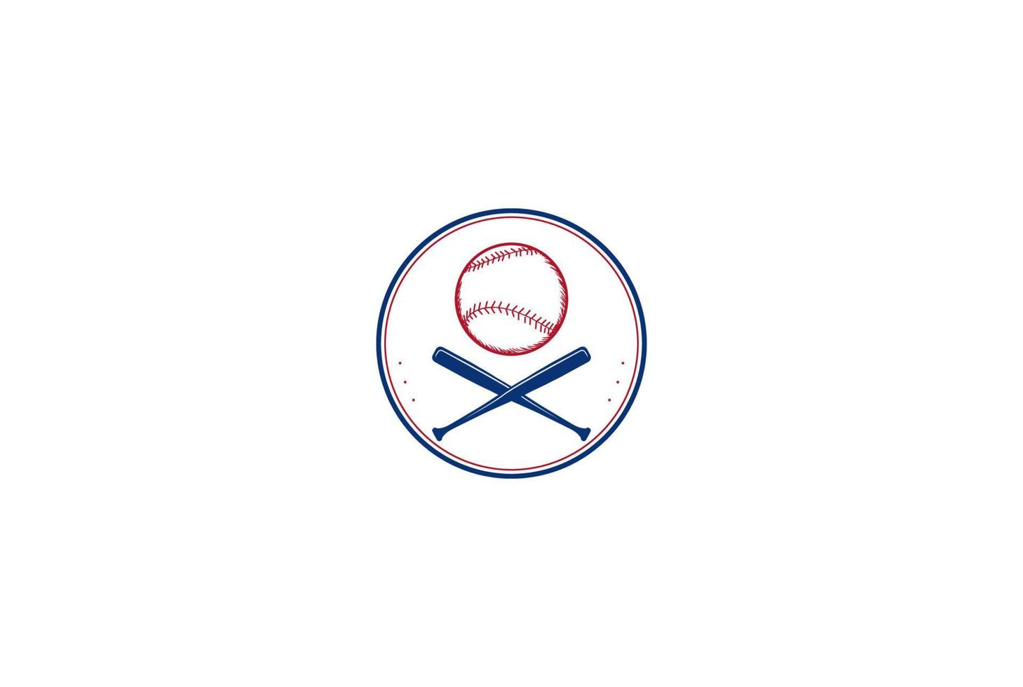 vintage hipster korsade bat baseball sport club team logotyp design vektor