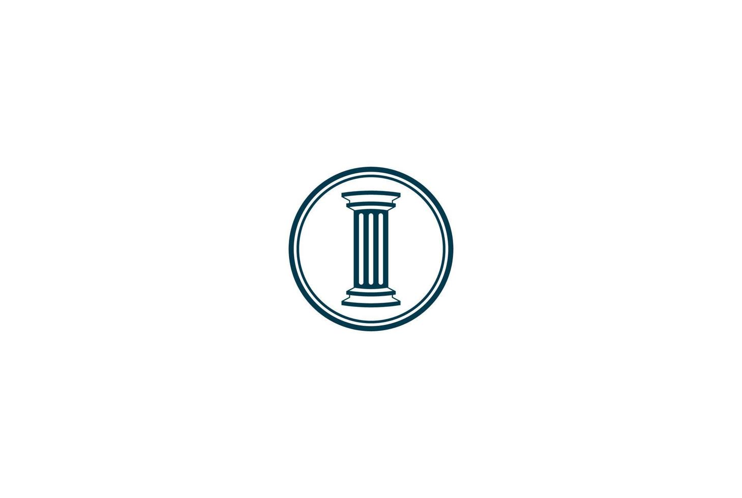 einfacher minimalistischer Säulensäulen-Anwaltskanzlei-Logo-Designvektor vektor