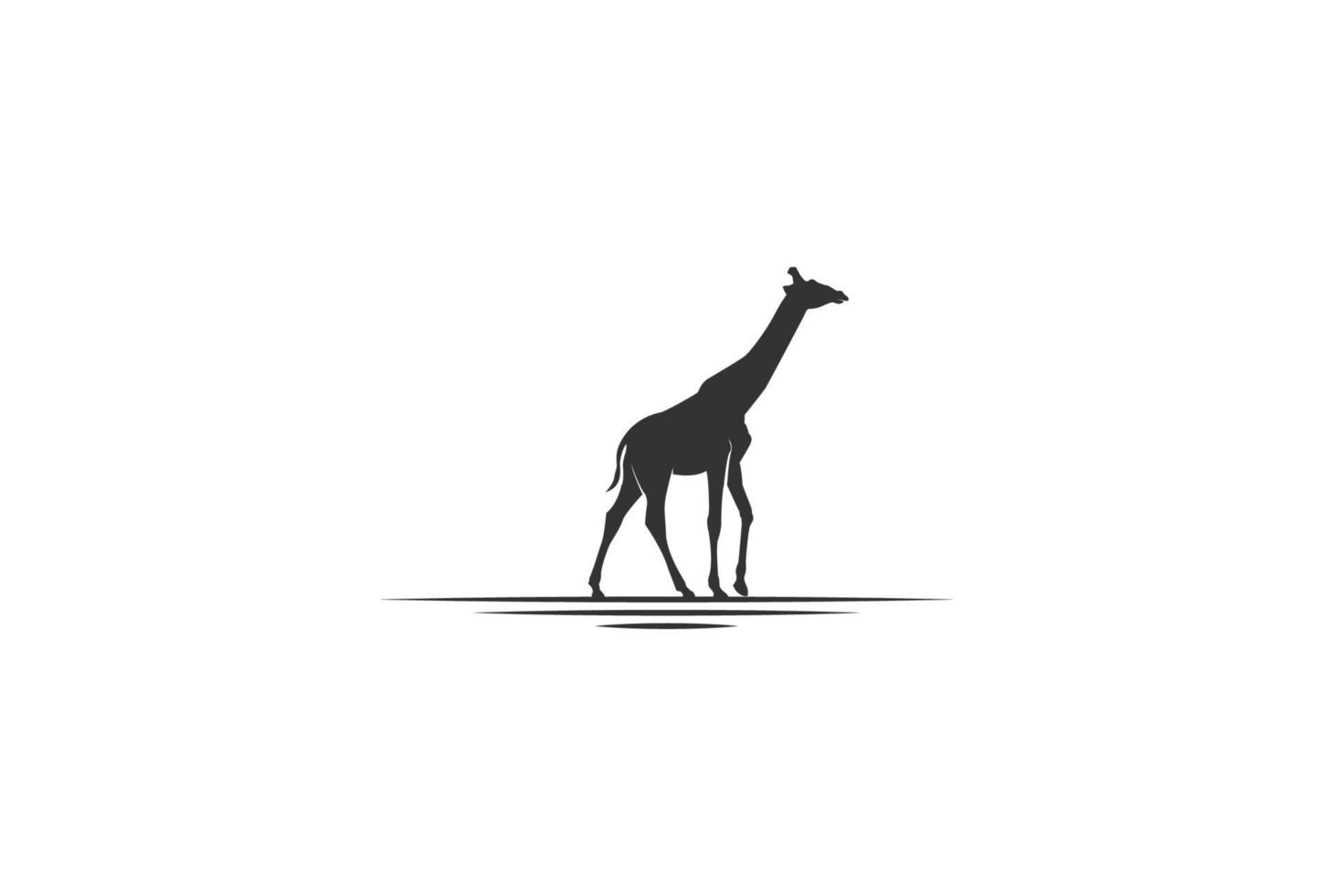 einfache minimalistische Walking-Giraffen-Silhouette für wilden Safari-Zoo-Logo-Design-Vektor vektor