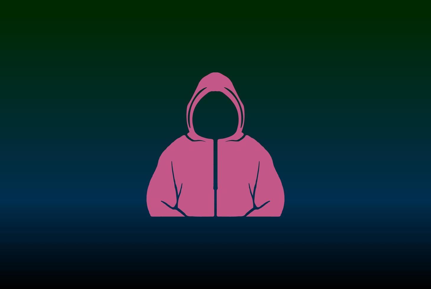 mysteriöser mann männlich mit rosa jacke logo design vektor