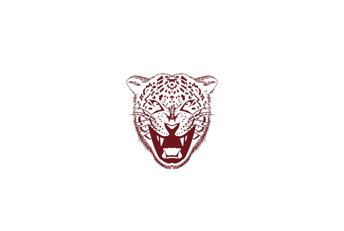 vintage retro wütend brüllender tiger jaguar leopard puma gepard kopf logo design vektor