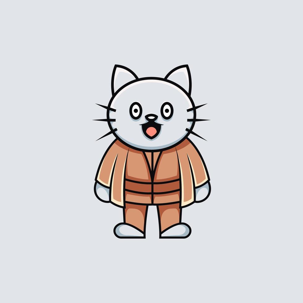 Katze süßes Logo-Design vektor