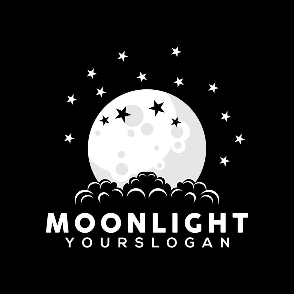 Mond-Logo-Design-Vorlage-Illustration vektor