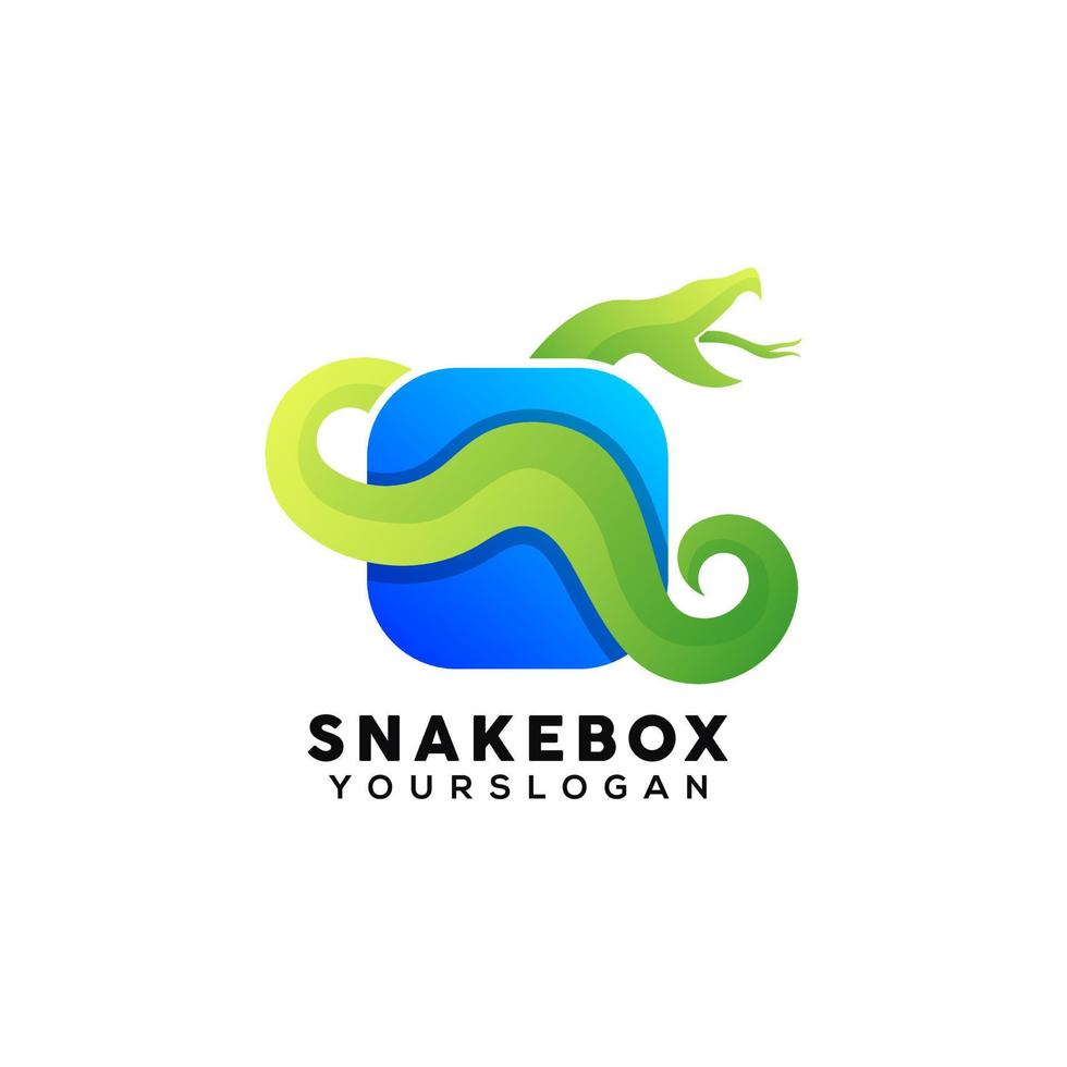 buntes Schlangenbox-Logo-Design vektor