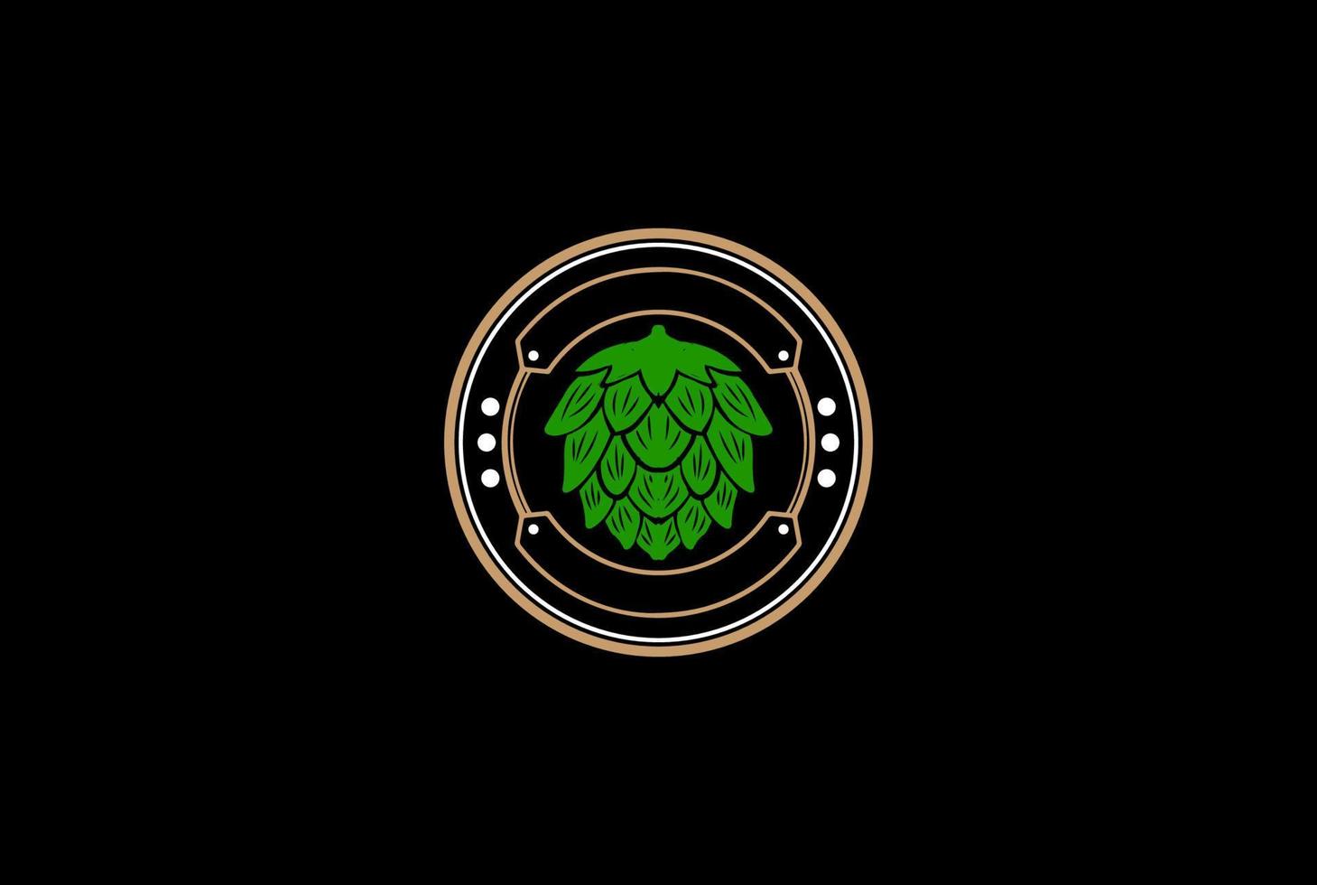 kreisförmiger Hopfen für Brauerei-Logo-Design vektor