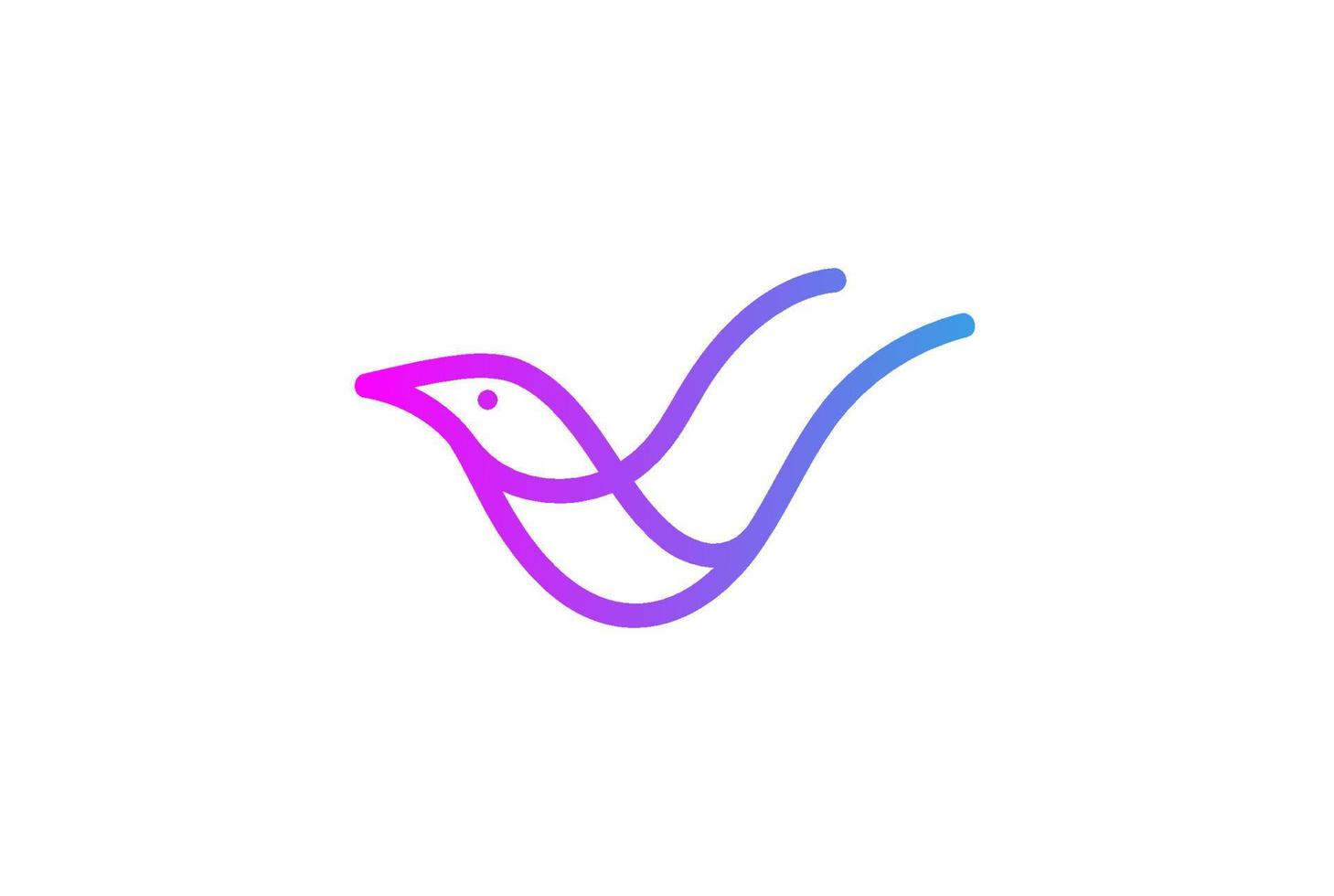 einfacher minimalistischer fliegender vogel linie umriss logo design vektor