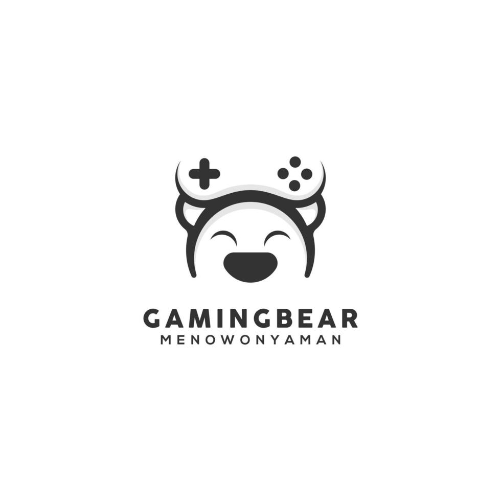 bear gamer logotyp vektor