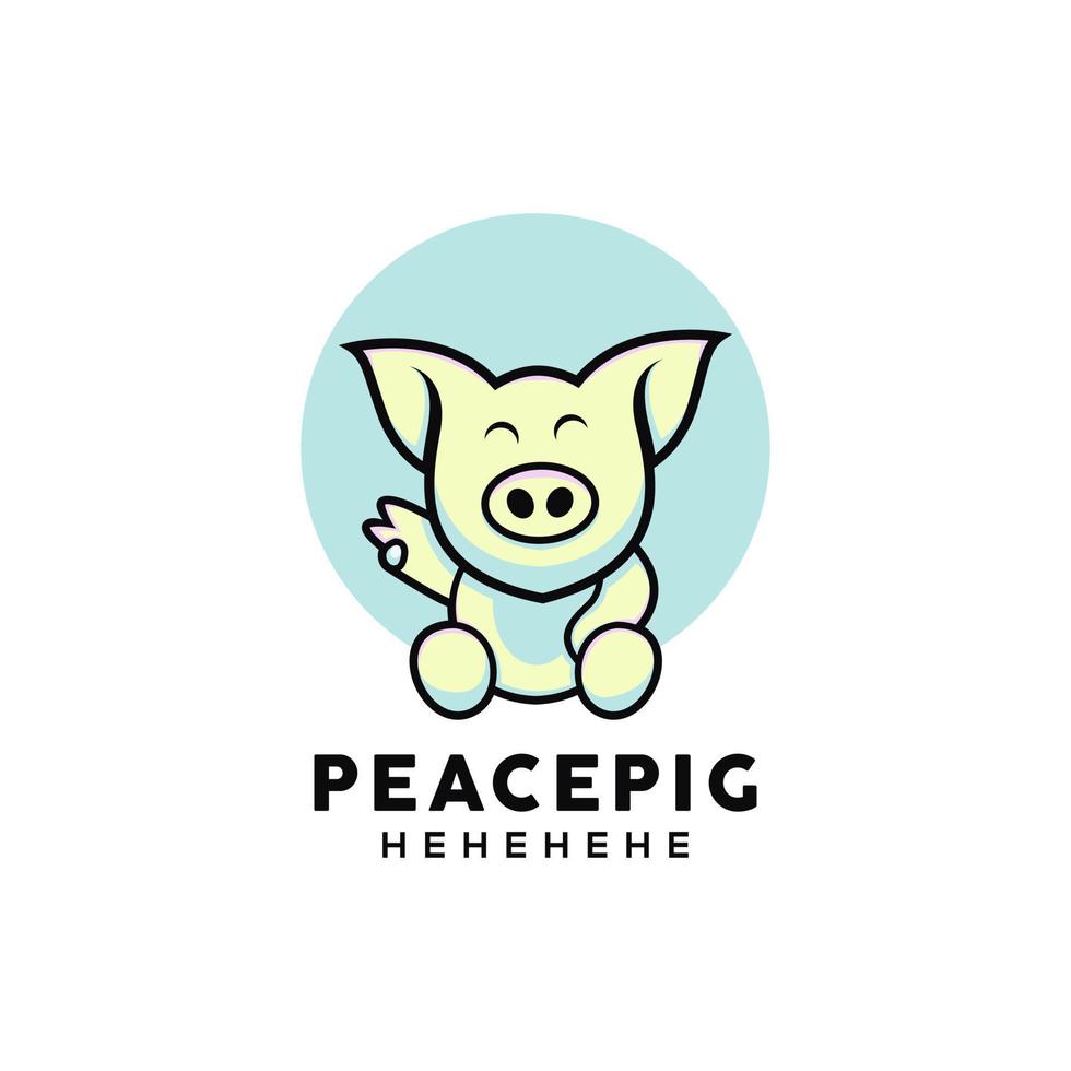 süßes schwein-logo-design vektor